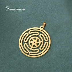 Dawapara Hecate’s Wheel Triple Moon Goddess Symbol Pendants Stainless Steel Wiccan Accessories for Necklace