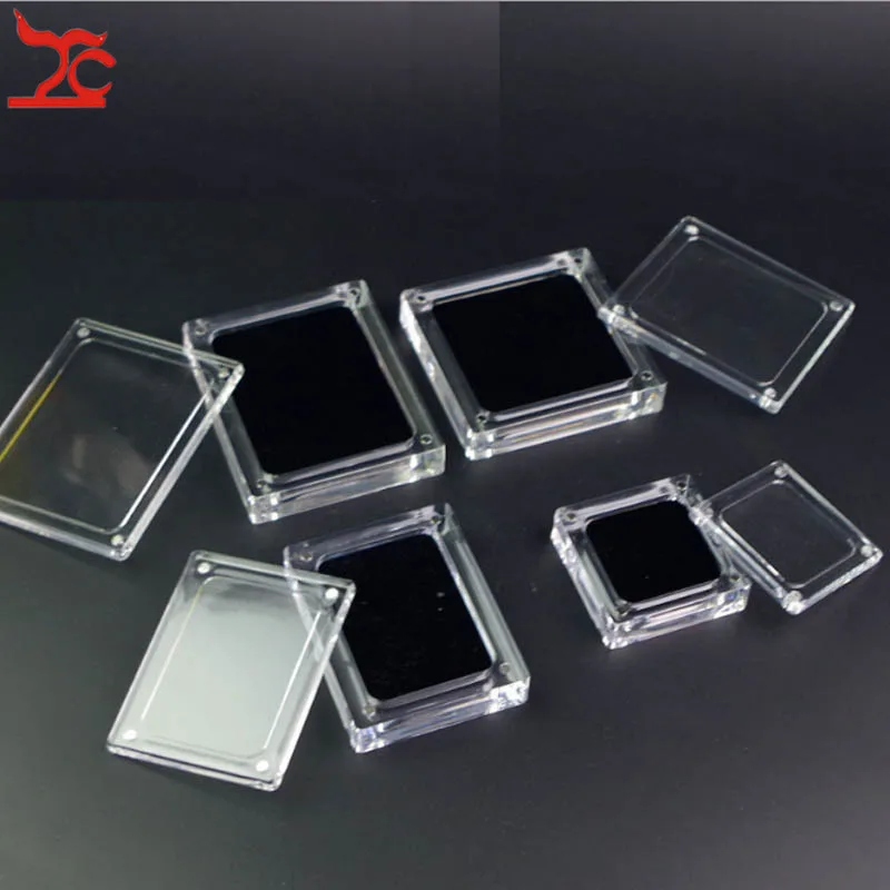 Acrylic Magnet  Square Jewelry Diamond Pendant Display Storage Box Black White Double-sided Ring Jewelry Storage Gift  Box