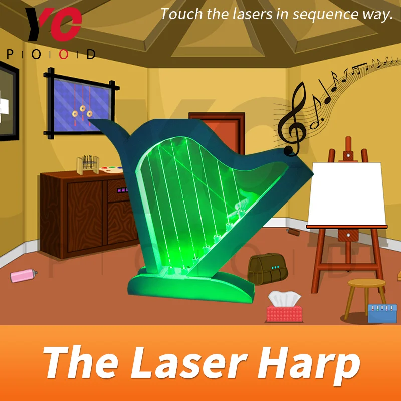 Takagism Game prop laser harp for room escape game touch the lasers in order to unlock DIY manufacture