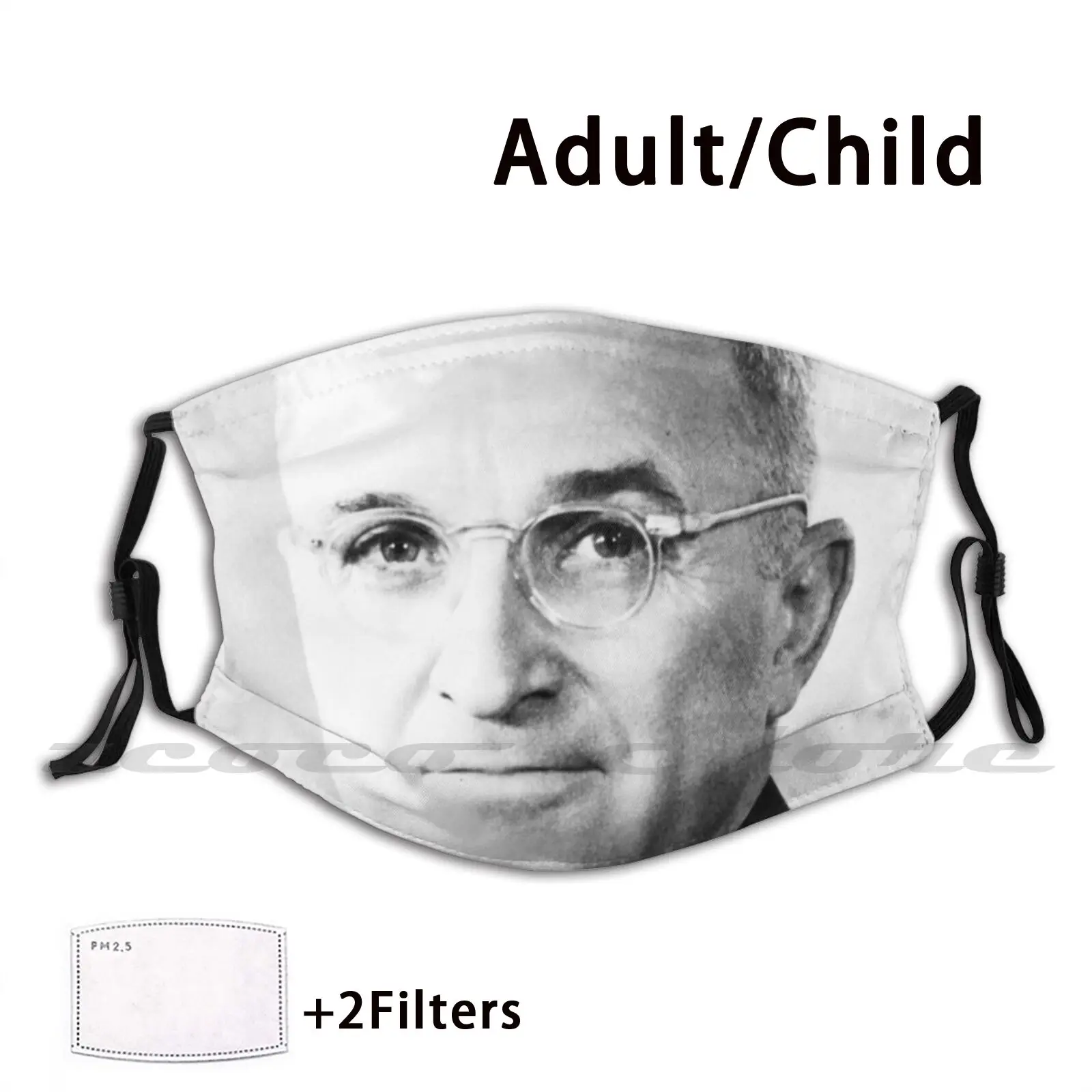 Hoge Resolutie Harry S Truman President Portret Masker Volwassen Kind Wasbare Pm2.5 Filter Logo Creativiteit Hoge Resolutie Harry