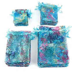 10-50pcs Drawstring Organza Bags Jewelry Packaging Bag Wedding Party Gift Christmas Birthday Gift Pouches 7x9/9x12/10x15/13x18CM