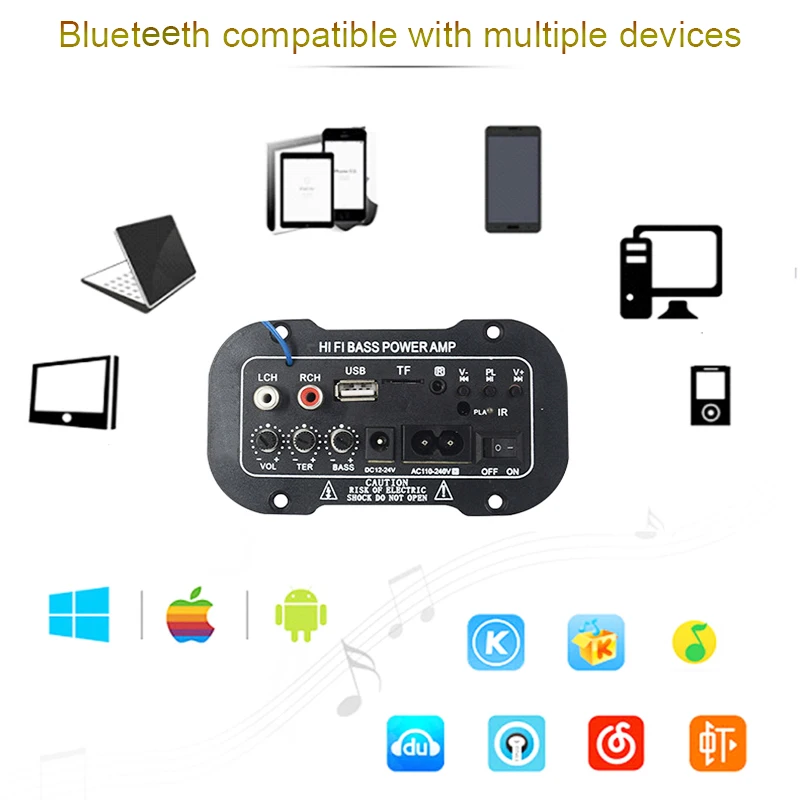 لوحة مضخم صوت ، مضخم صوت بلوتوث ، USB DAC ، راديو FM ، مشغل TF ، ديي ، جديد ، 30 واط