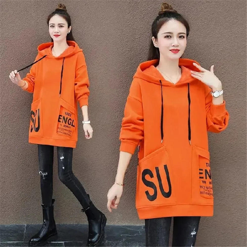 Harajuku Korean Loose Tops Female Casual Sweatshirt Autumn Long Sleeve Hoodie Girls Hoodie Streetwear Winter Warm Kawaii Jumpers