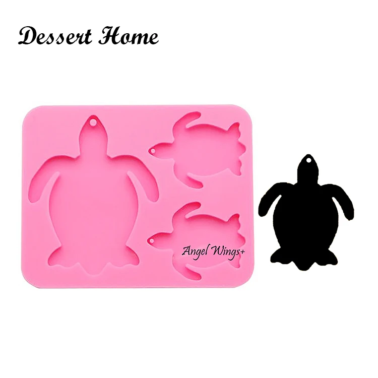 DY0105 epoxy resin molds tortoise family mold for keychain pendant Jewelry Makeing silicon molds for resin diy