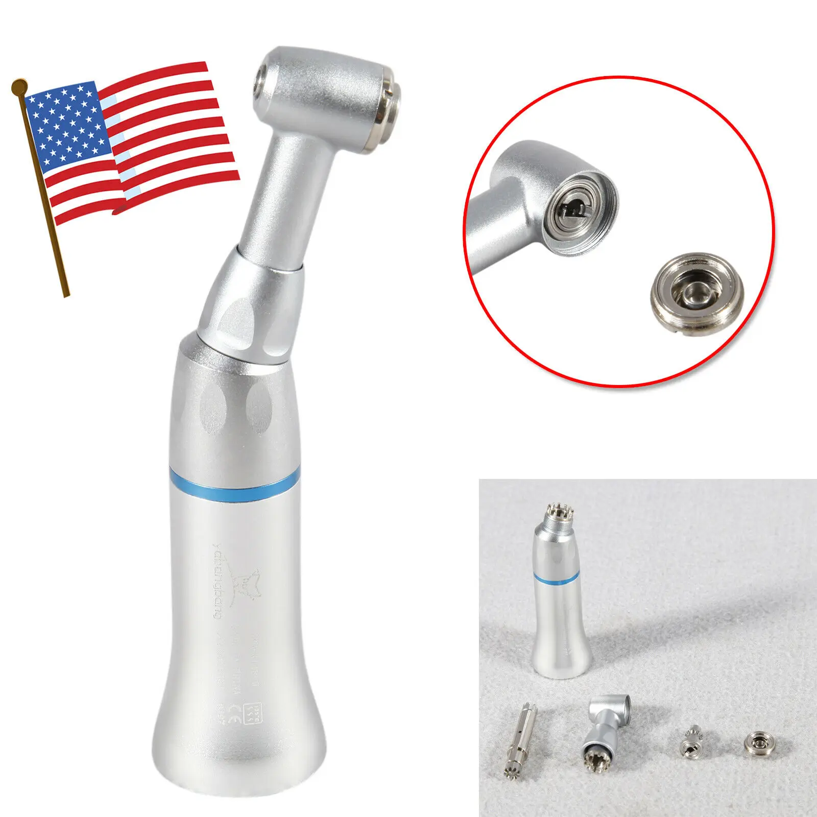 NSK Style Dental Slow Low Speed Handpiece Contra Angle Push Button Yabangbang