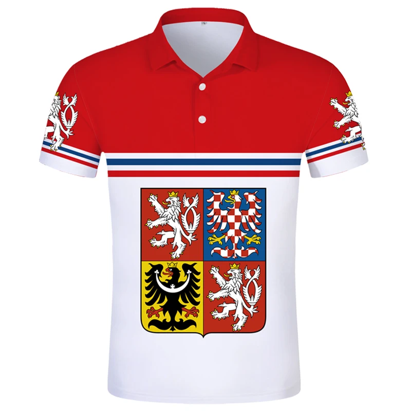 Czech Republic Polo Shirt Diy Free Custom Name Number Cze Polo Shirt Nation Flag Czechia Country Cz College Print Photo Clothing