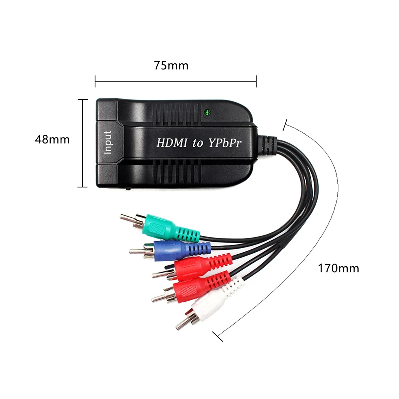 Konwerter HDMI na skaler YPbPr konwerter HDMI na 1080P komponent wideo YPbPr męski konwerter 5RCA RGB z wyjściem Audio R/L