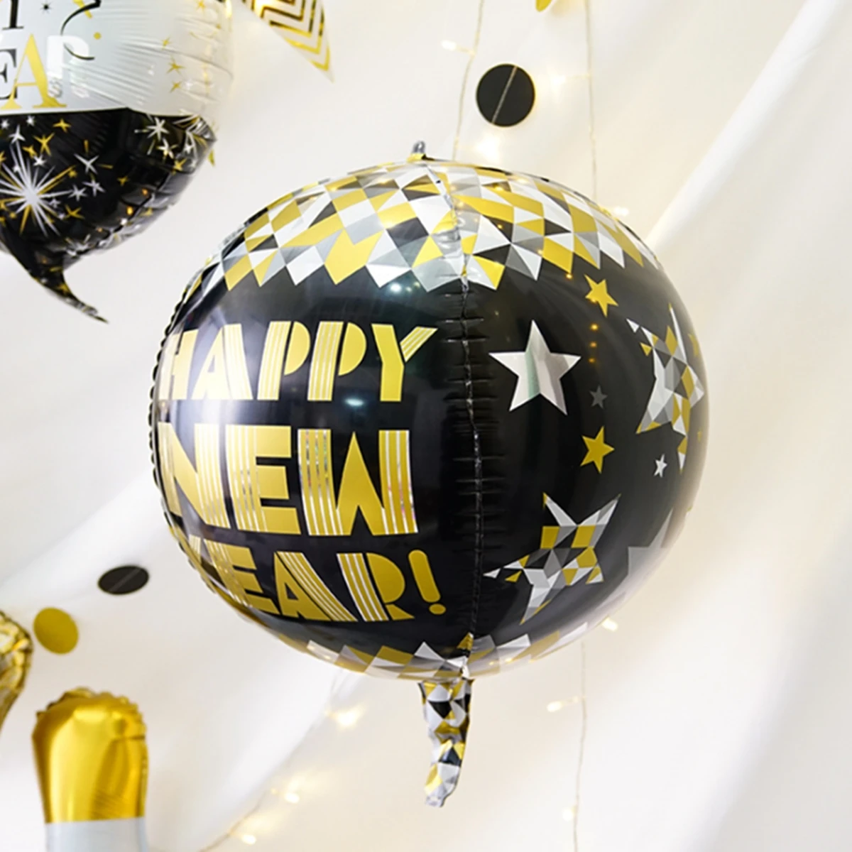 Big size Happy New Year Confetti Foil Globos 2022 Latex Digital ballons Rose Gold eve Anniversary Event Party Decorations