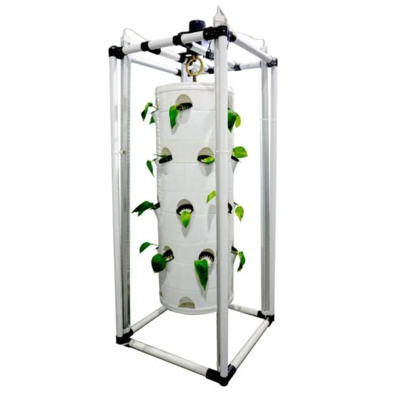 Indoor vertical hydroponic garden with automatic rotation  strawberry towers