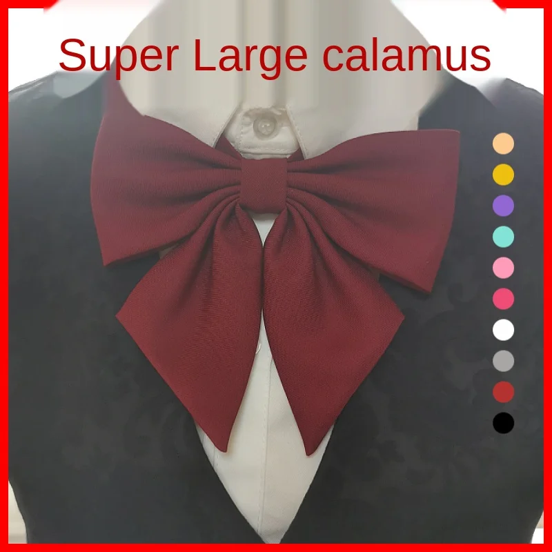 [Super Large Calamus] Red JK Bow Tie Women's Solid Color Pointed Bow Tie Student Uniform Sailor Suit Big Bow