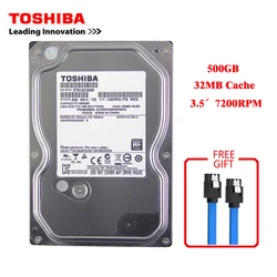 Toshiba-デスクトップコンピューター用の500インチ内蔵SSD,SATA 3-6GB/s hdd,32MBキャッシュ,3.5 GB,500GB,7200rpm