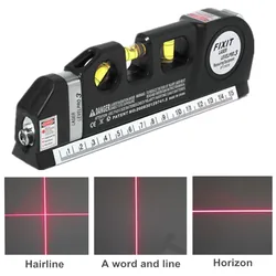 Laser Level Horizon Vertical Measure 8FT Aligner Standard and Metric Rulers Multipurpose Measure