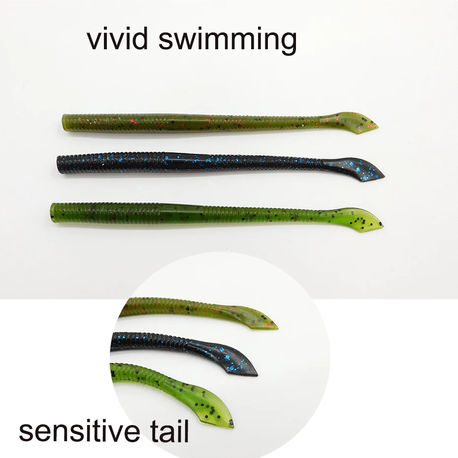 ESFISHING Soft Baits Worm Lures Cutty 100mm 10pcs 2.9g Fishing Lure Crankbait Fishing Trout Pike Catfish Pesca Artificial