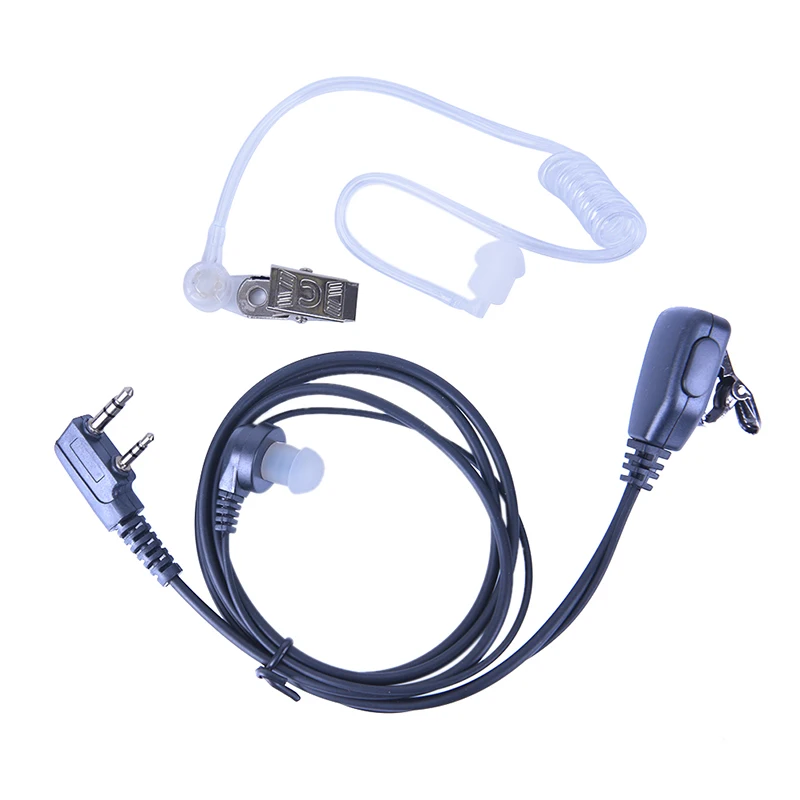 2 Pin PTT MIC Headset Covert Acoustic Tube In-ear Earpiece For Kenwood TYT/Baofeng UV-5R BF-888S CB Radio Accessories