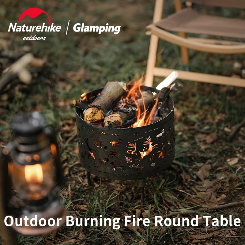 

Naturehike Outdoor Atmosphere Burning Fire Round Table Warm Oneself Portable 2.08kg Camping Picnic Equipment Firewood Charcoal