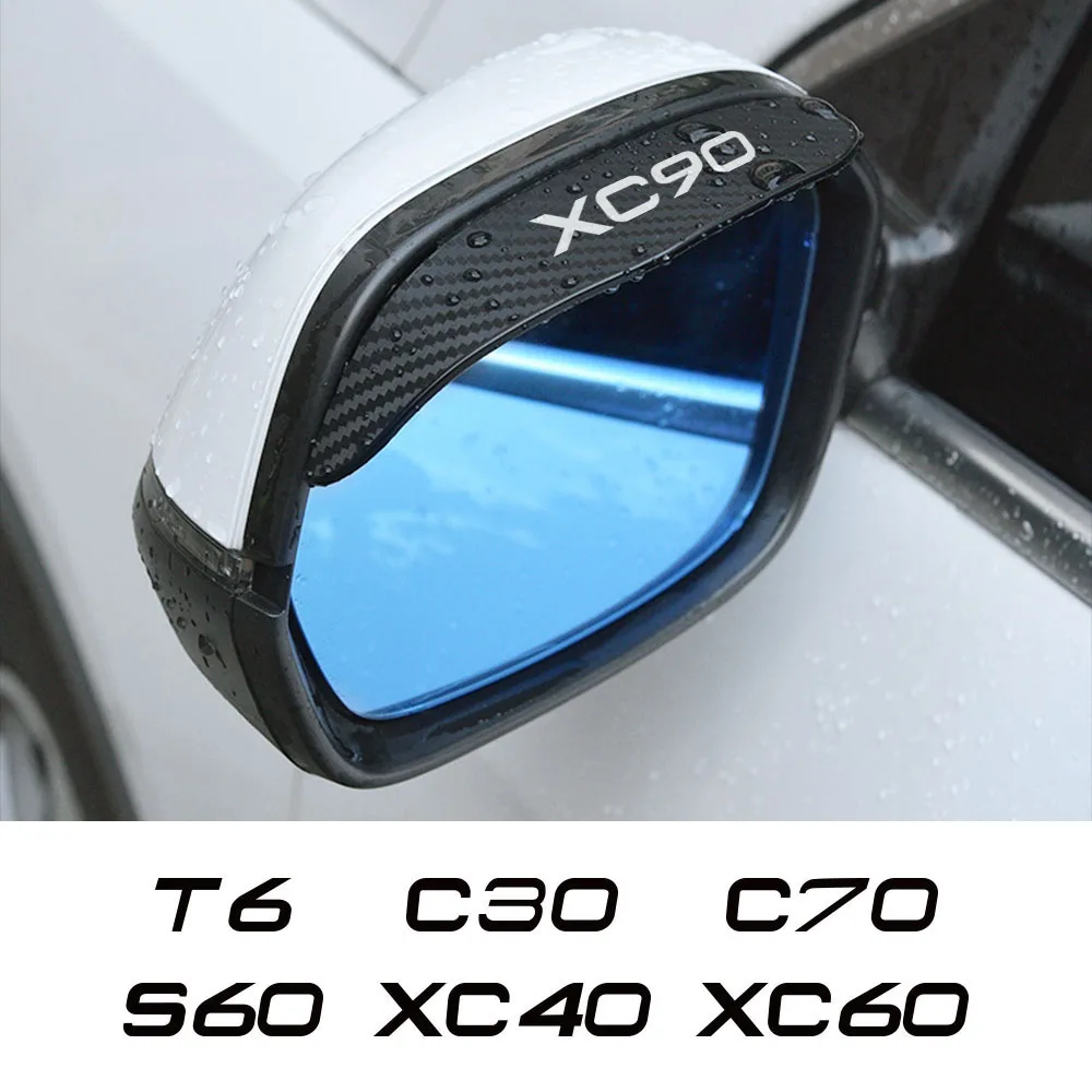 Car Rearview Mirror Rain Eyebrow For Volvo XC90 XC60 C30 T6 S60 C70 XC40 V40 XC70 V70 V60 V50 S80 S40 AWD V90 Car Accessories