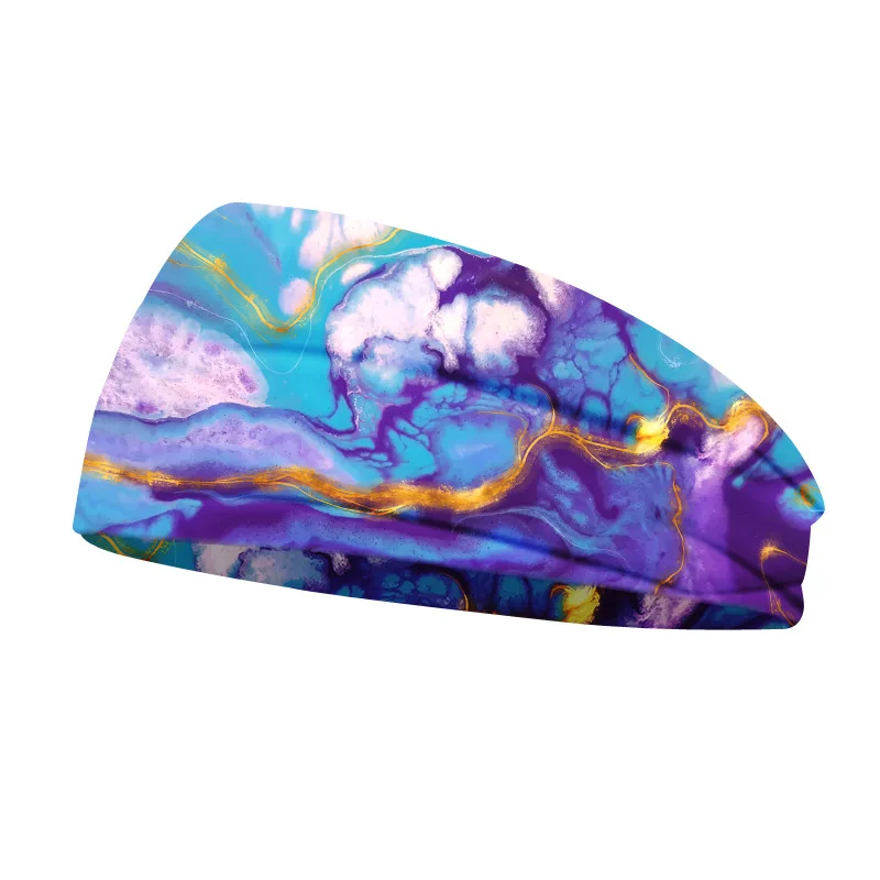 Multicolored print  Elastic Yoga Headband Sport Running Sweatband Outdoor Gym Hair Band Turban Fitness Bandage Sweat Bands