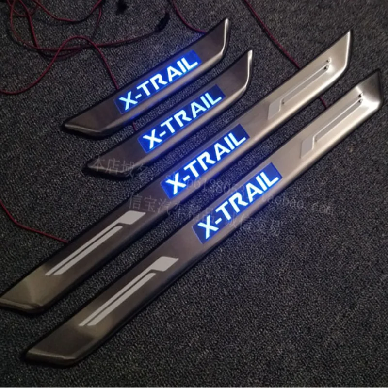High-quality stainless steel LED Plate Door Sill Welcome Pedal Car Styling Accessories For Nissan X-Trail X 2007-2013