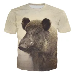 2021 New Wild Boar T Shirt Men/women 3D Printed T-shirts Casual Harajuku Tshirt Tops Oversized