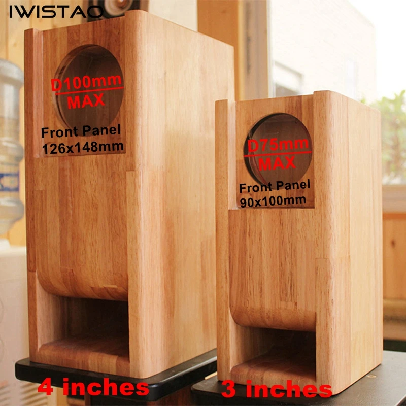 IWISTAO HIFI 3 Inches Full Range Speaker Empty Cabinet 1 Pair Finished Wood Labyrinth Structure Fixed Panel for Tube Amp