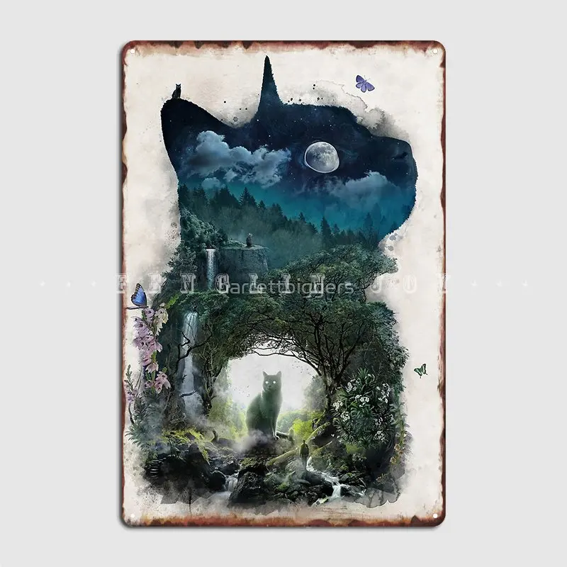 The Cat Realm Poster Metal Plaque Design Cinema Club Home Plates Tin Sign Poster