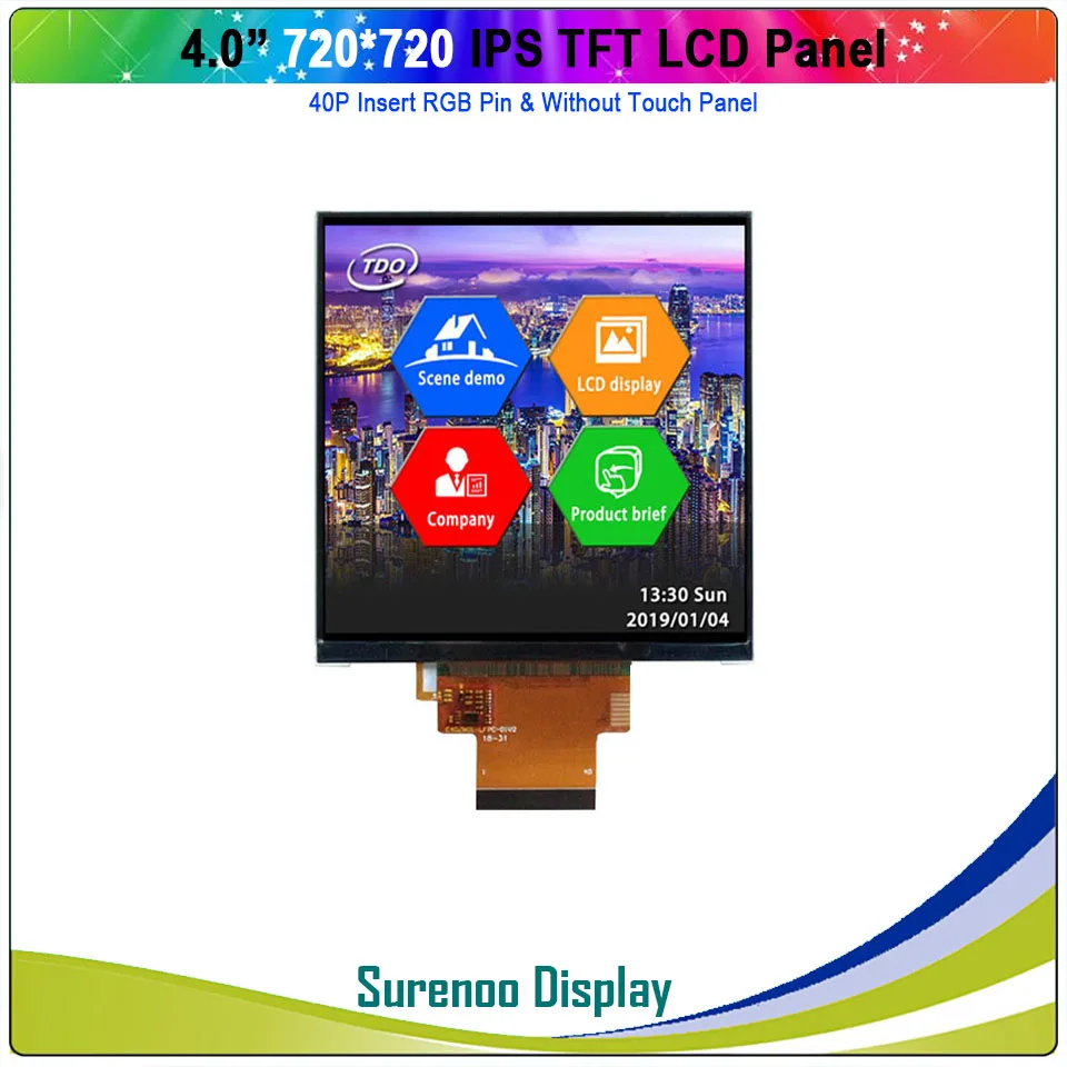 4,0" Zoll 720*720 480*480 RGB IIC SPI IPS TFT LCD Modul Display Panel Bildschirm mit kapazitivem Touch Panel für Smart Home