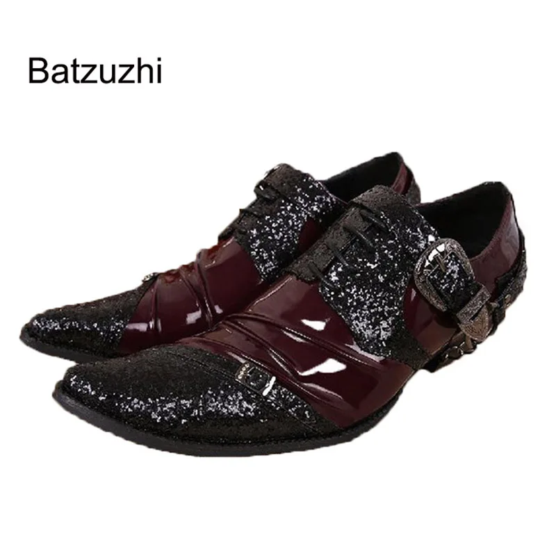 

Batzuzhi Japanese Style Man's Shoes Rock Fashion Punk Man Leather Dress Shoes Buckles Adult Man Shoes Oxfords 6.5cm High Heels