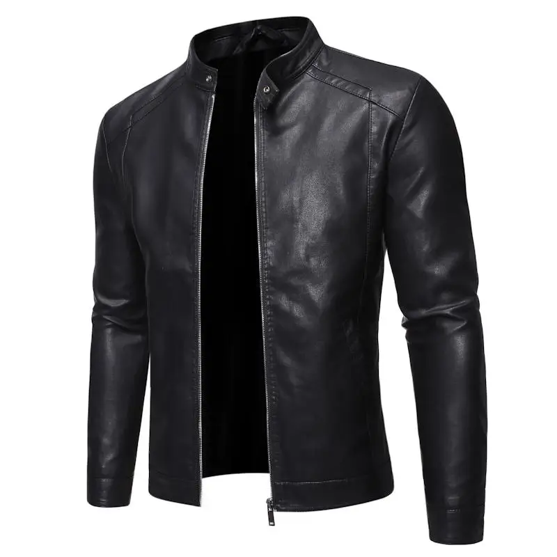 Męska kurtka ze sztucznej skóry Motocyklowe kurtki męskie 8Xl Czarny Jaqueta De Couro Masculina Odzież wierzchnia Męskie płaszcze męskie Pu Leather Brand