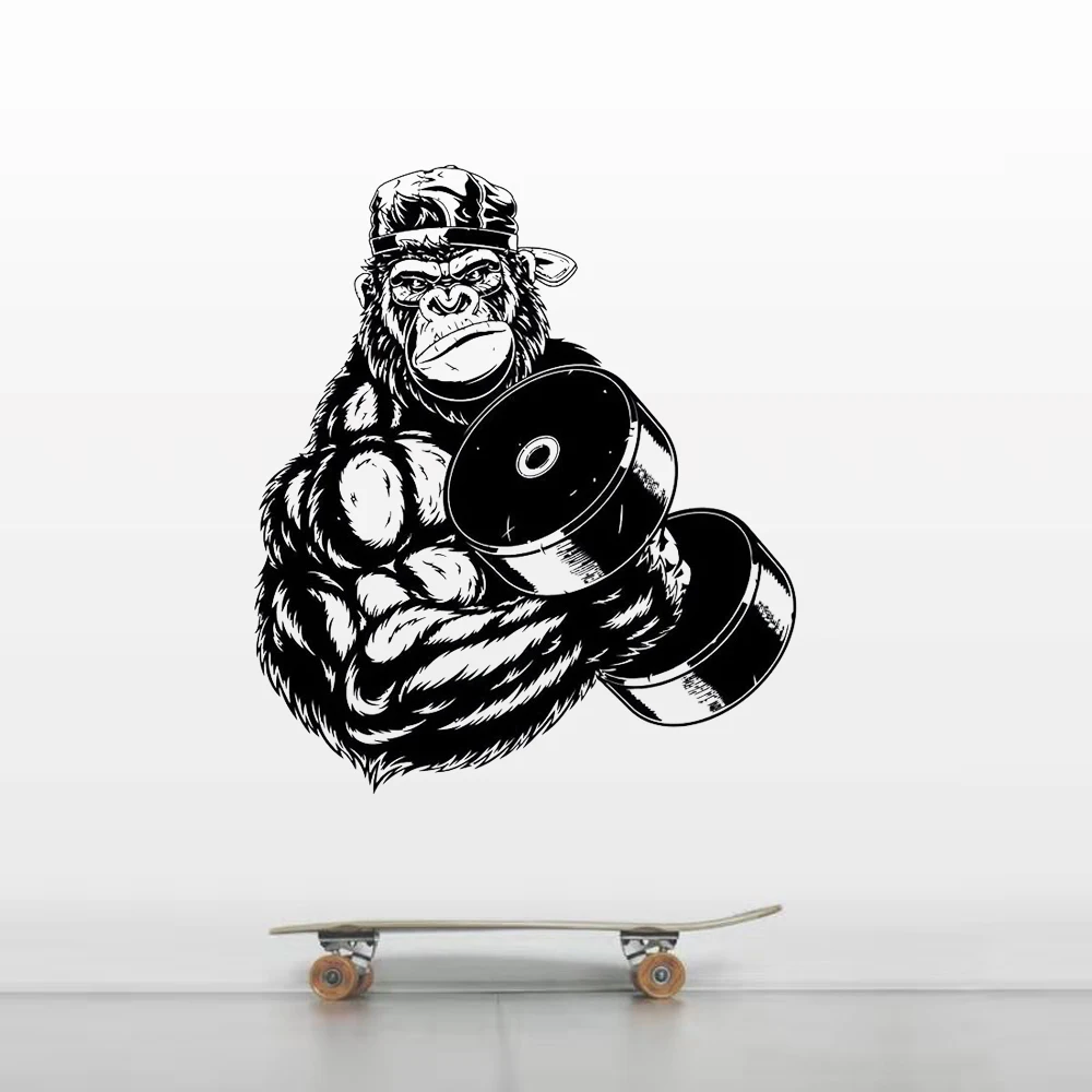 

Gorilla Bodybuilder Gym Fitness Wall Decals Show Strong Strength Sticker Vinyl Home Decor Interior Design Mural Removable