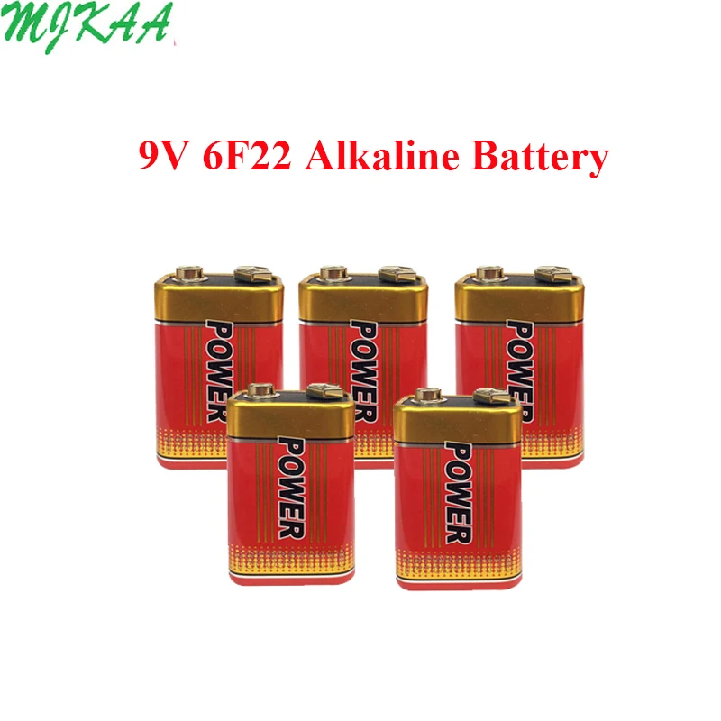 10PCS New 9V 6F22 Alkaline Battery Crown Laminated Carbon for Alarm Wireless Microphone