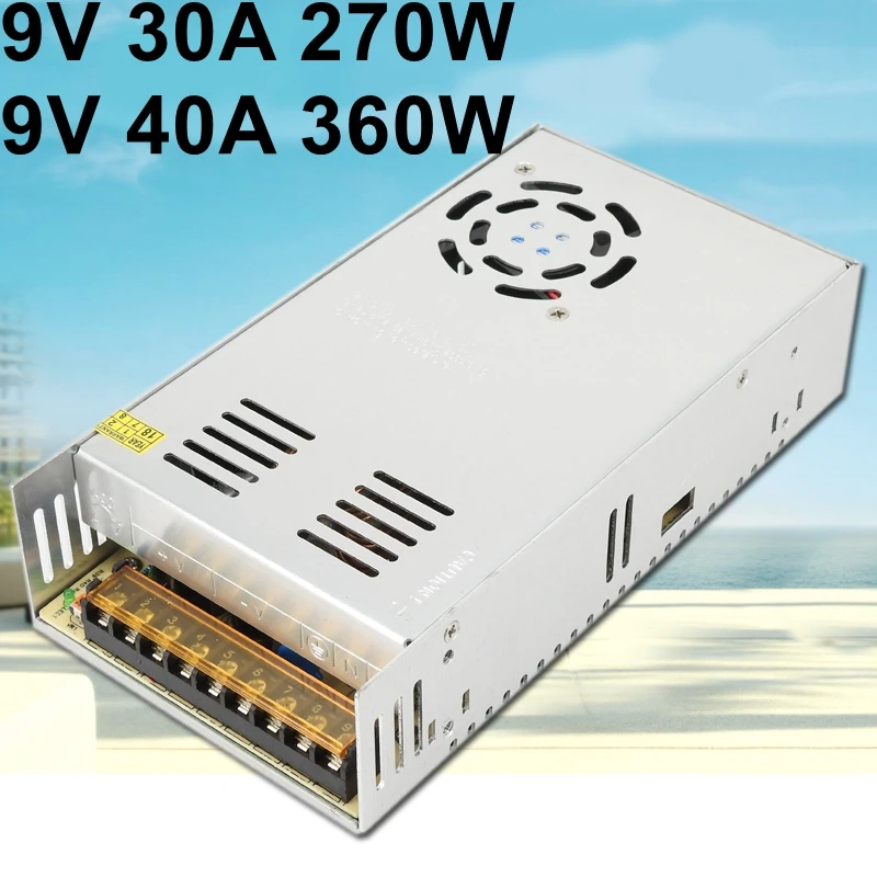 

DC 9V Regulated Switching Power Supply Adapter 30A 270W 40A 360W Transformer 110V 220V AC-DC SMPS for monitor CCTV Stepper MOTOR