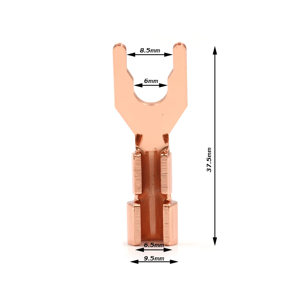 موصلات مكبر صوت مشبعة للأوديوفيل من النحاس النقي ، مقبس ، مطلية بالذهب عيار 24 ، ص سبيد ، 8 * *