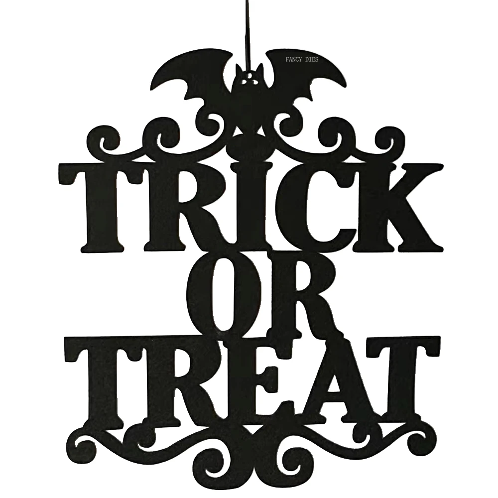 2021 New Halloween Decorations Trick or treat Cutting Dies Wooden Knife Die Compatible With Most Manual Die Cut Cutters