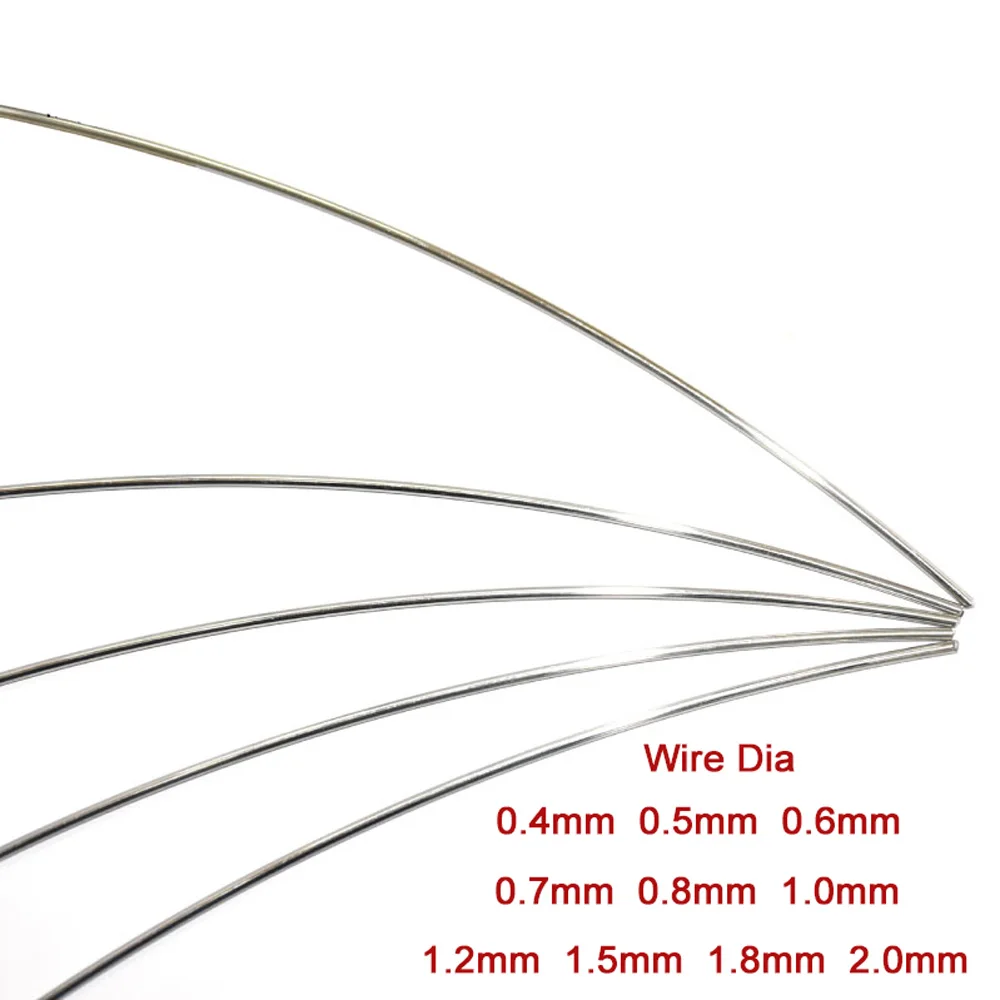 Filo di acciaio per molle in acciaio inossidabile A2 diametro 0.4 0.5 0.6 0.7 0.8 1.0 1.5 1.8 2.0mm accessori fai da te selezionare lunghezza 1