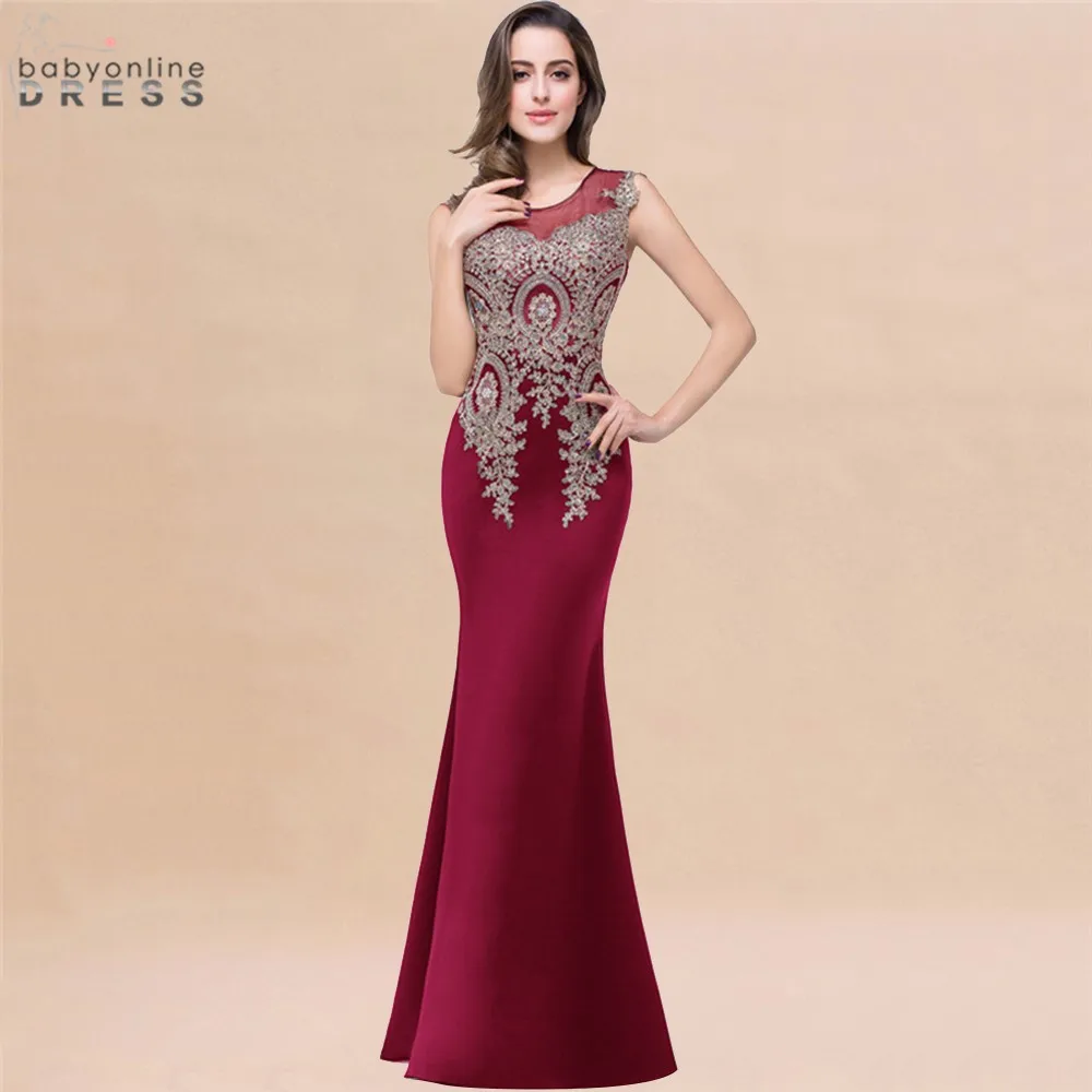 Vestido 9 Colors Lace Mermaid Bridesmaid Dress Long Stretchy Satin Elastic Appliques Embroidery Wedding Party Dress Elegant Gown