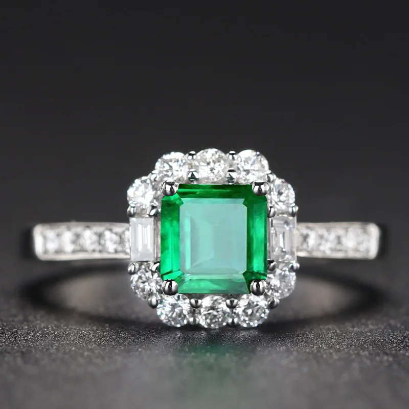 Green Gemstone Rings for Women Genuine 925 Sterling Silver Fashion May Birthstone Resizable Ring Romantic Wedding Fine Jewelry