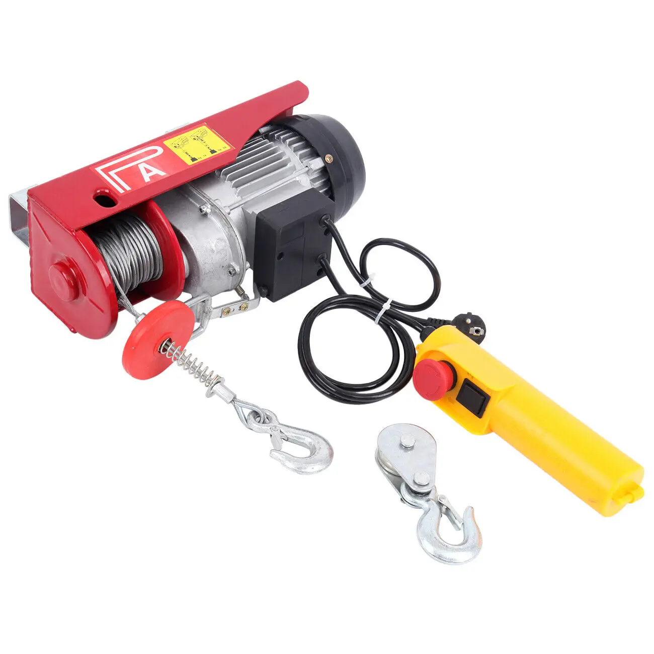 Samger 600/1000KG Electric Hoist Cable Winch Scaffold Electric Workshop Garage Power  Remote Control Cable Winch Lifting Tools