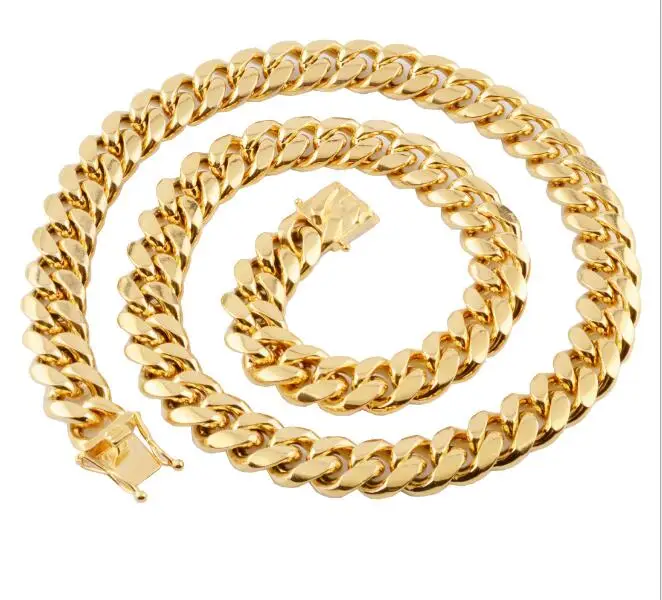 

Stainless steel cuban curb link chain necklace mens Jewelry 8mm/10mm/12mm/14mm/18mm wide 24 inch for Hip-HOP
