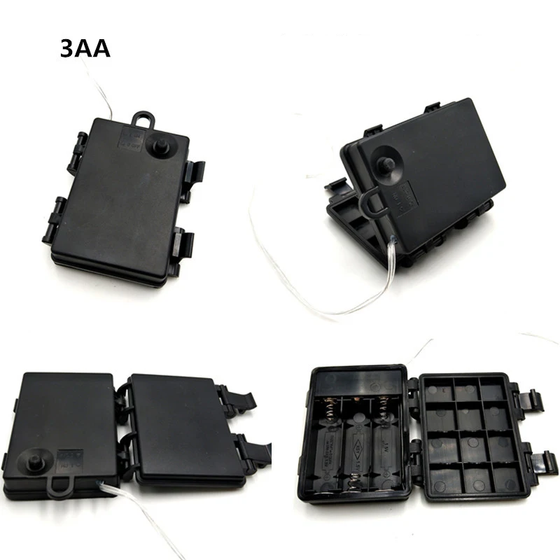 400pcs/lot Waterproof Dustproof AA Battery Holder Case with ON/OFF Switch 2x 3x 1.5V AA Batteries Storage Box Cover with Wires