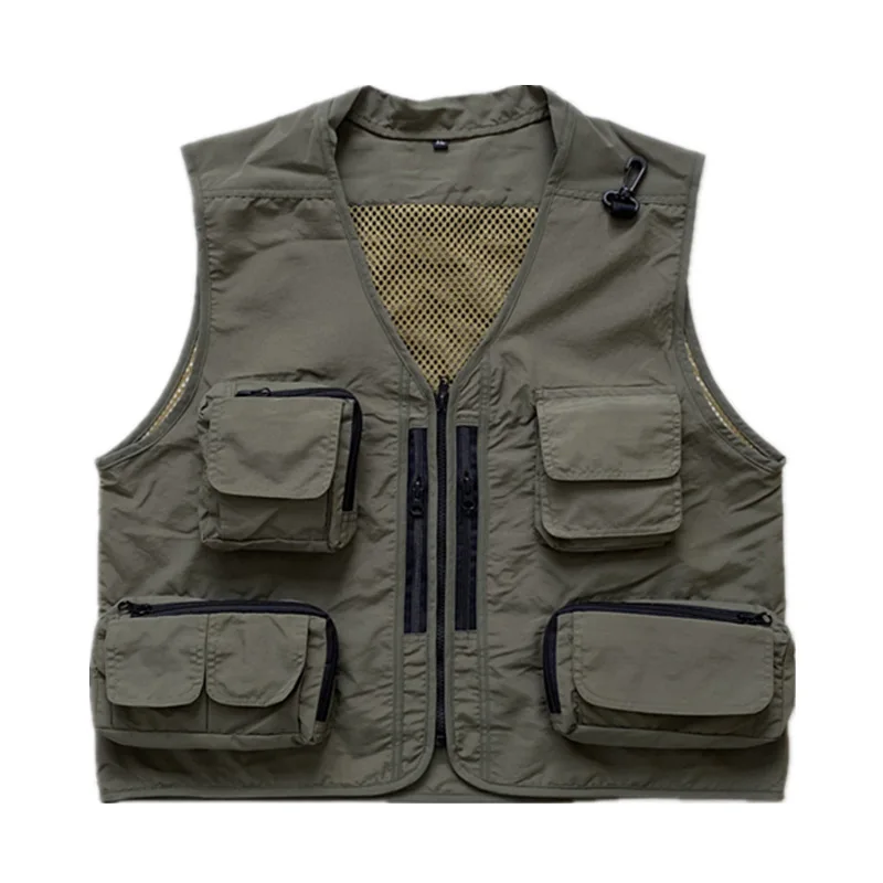 

Outdoor Casual Men's Vest Multi-pockets Zipper Jackets Sleeveless Male Photography Fishing New Man's Tourism Drift Vests 4x