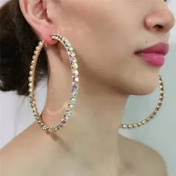 New fashion exquisite jewelry fashionable geometry single row Rhinestone Crystal Earrings earrings earrings wholesale
