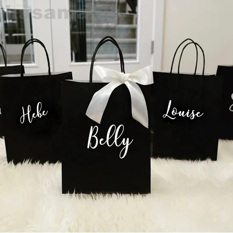 Custom Name Decals For Wedding Christmas Birthday Gift Box Personalized Bags Name Bridesmaid Proposal Removable Stickers
