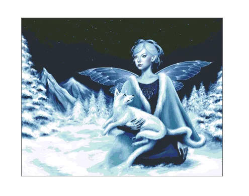 

Winter Fairy Girl Cross Stitch Kits Top Quality Embroidery Needlework Sewing Kit 14CT Unprinted DIY Handmade Art Decor