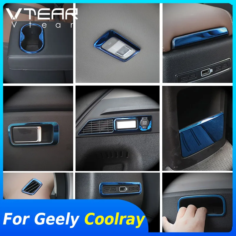 Vtear For Geely Coolra SX11 BelGee X50 interior armrest air conditioner outlet cup holder cover Glove box trim accessories 2022