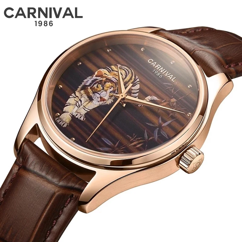 

Carnival Fashion Zodiac Tiger MIYOTA Automatic Movement Mechanical Watch Waterproof Luxury Sapphire Crystal Watches for Men