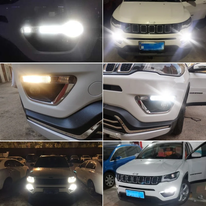 2pcs Xenon White 5202 PSX24W LED Bulbs Jeep Compass 2017 2018 2019 LED Daytime Running Light Canbus No Error DRL Lamp