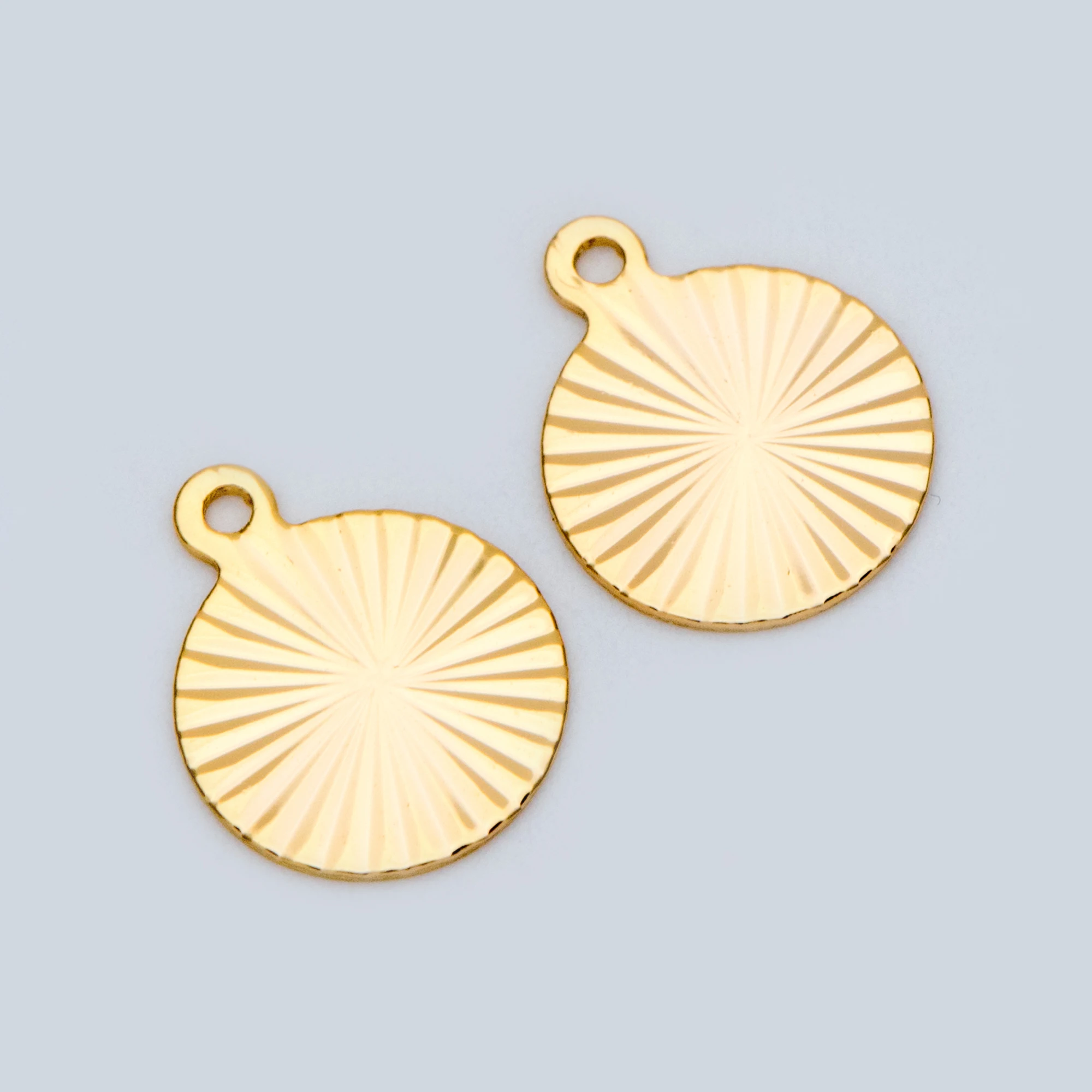 20pcs Round Disc Charms 9/ 10mm, 18K Gold Plated Brass Disk Pendants, For Jewelry DIY Findings Accessories (GB-867)