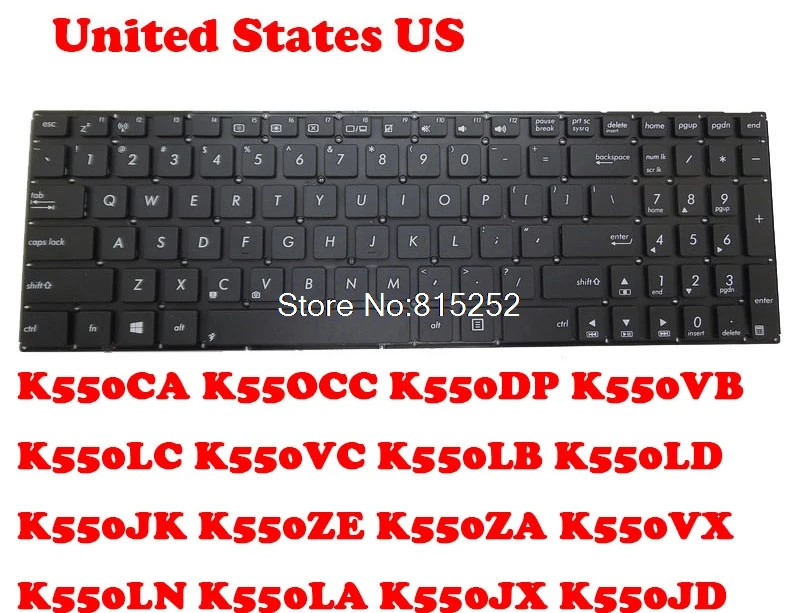 Laptop Keyboard For ASUS K550CA K55OCC K550DP K550VB K550LC K550VC K550LB K550LD K550IK K550JK K550ZE K550ZA K550VX K550LN K550L