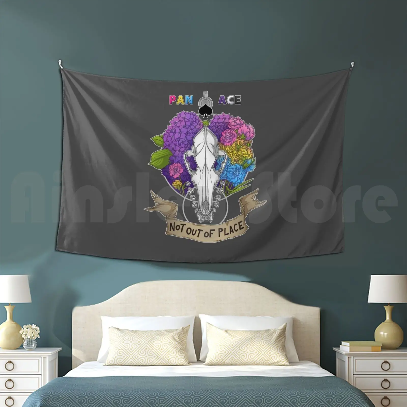 Pan Ace-Not Out Of Place Tapestry Background Wall Hanging Panromantic Pan Asexual Ace Pride Queer