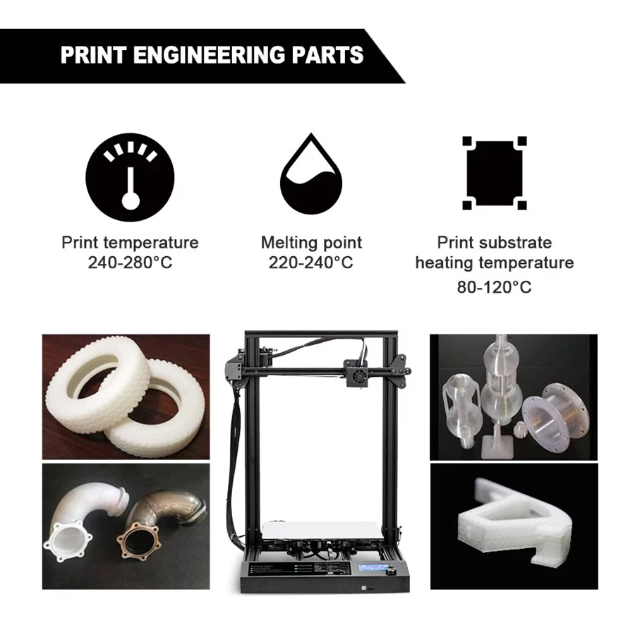 PLA Nylon 3D Printer Filament High Tensile Strength Nylon Filament 1.75mm 1KG/500g/250g Good Flexibility 3D Printing Material